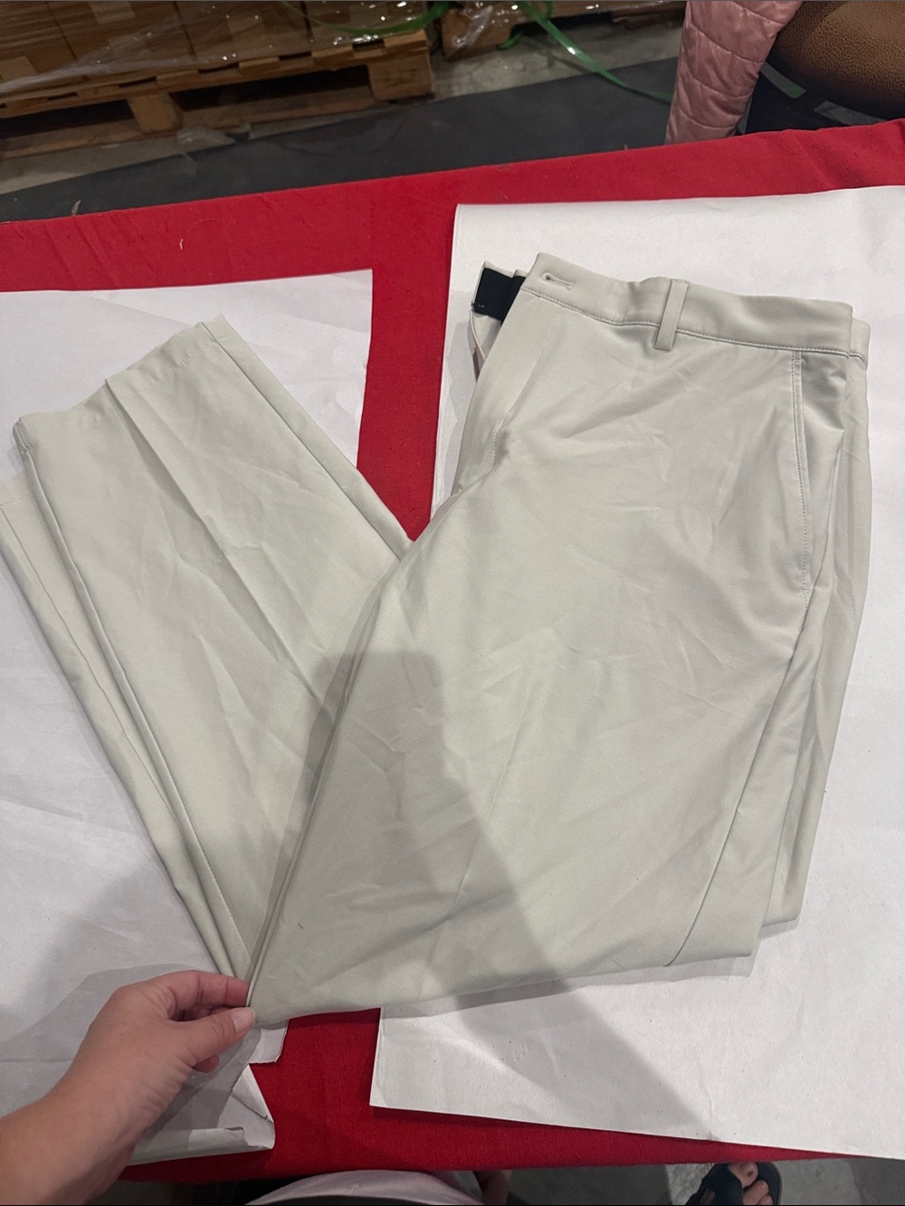 Greg Norman Collection Cream Chinos - Tailored Flat Front